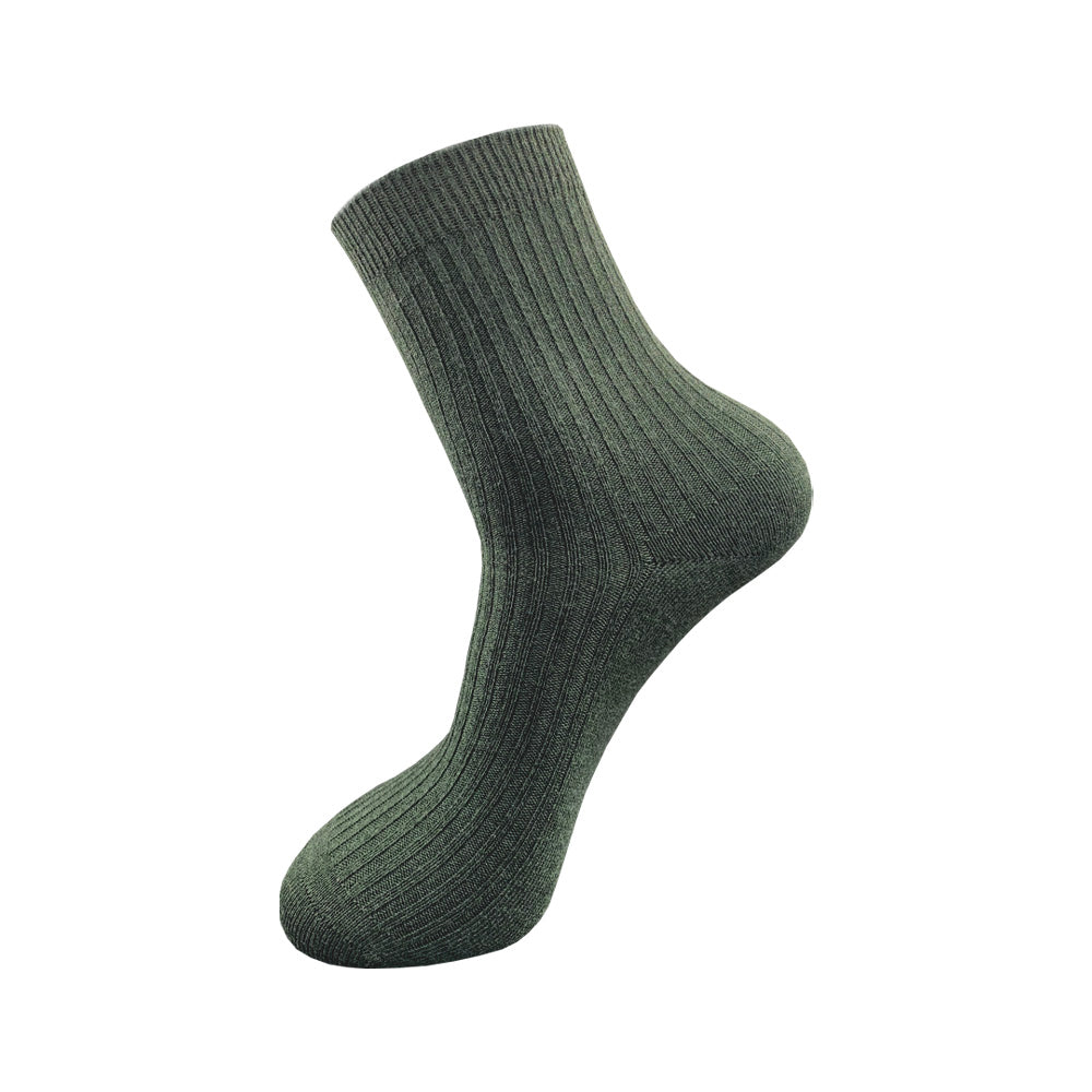 Dark Green Wool Ankle High Socks for Women