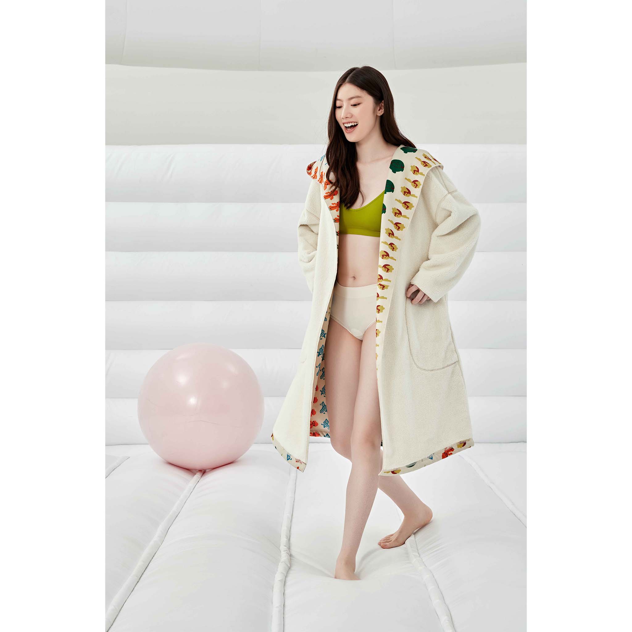 Compfy Dual Fleece Unisex Loungewear | Fluffy Gown Bath Robe | Reversible Design